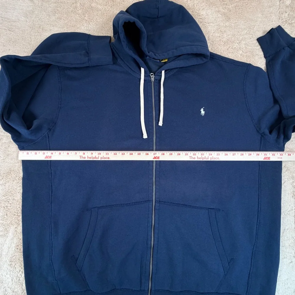 Polo Ralph Lauren Mens 4XLT Full Zip Hoodie Navy Blue Pony Logo Big & Tall NWOT